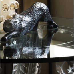 Lalique Zeila Panther Black Crystal Large Sculpture Ref. 1167100