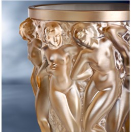 Lalique Vaso Bacchantes Piccolo Cristallo Lustro Oro Ref. 10547600