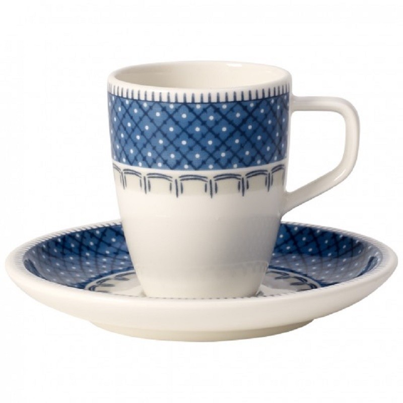 Villeroy & Boch Casale Blu Tazza Espresso con Piattino Set 6 Pz