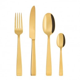Sambonet Flat Pvd Gold Flatware set 24 pcs s.h.