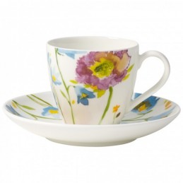 Villeroy & Boch Anmut Flowers Set 6 Tazze Espresso con Piattino