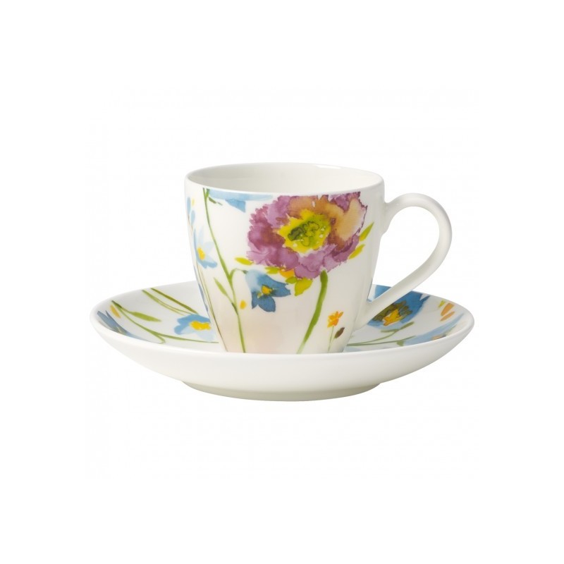 Villeroy & Boch Anmut Flowers Espresso Cup and Saucer Set 6 Pcs