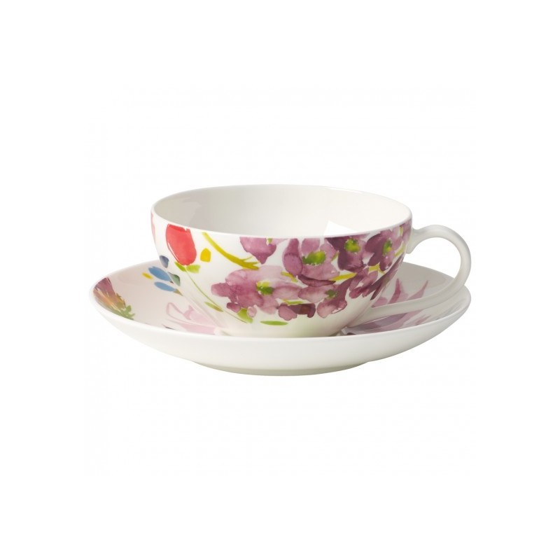 Villeroy & Boch Anmut Flowers Set 6 Tazze Tè con Piattino