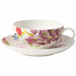 Villeroy & Boch Anmut Flowers Set 6 Tazze Tè con Piattino