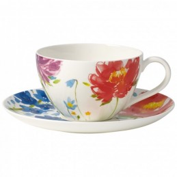 Villeroy & Boch Anmut Flowers Set 6 Tazze Colazione con Piattino