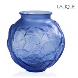 Lalique Hirondelles Vaso Medio Blu Zaffiro Rif. 10624200