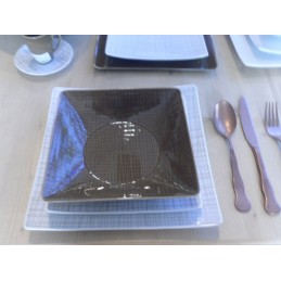 Rosenthal Mesh Walnut Servizio Piatti Quadrato 18 Pz