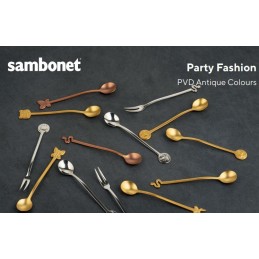 Sambonet Oriental Set 4 Party Spoons Pvd Copper