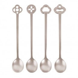 Sambonet Oriental Set 4 Party Spoons Antique Stainless Steel