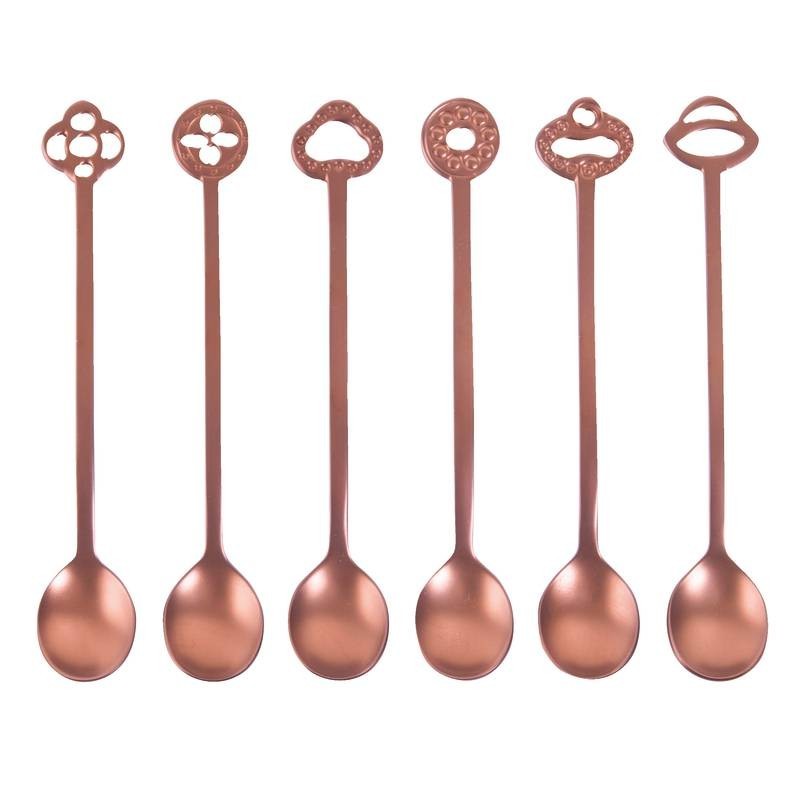 Sambonet Oriental Set 6 Party Spoons Pvd Copper