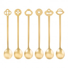 Sambonet Oriental Set 6 Party Spoons Pvd Gold