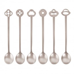 Sambonet Set 6 Cucchiaini Orientali Acciaio Antique