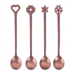 Sambonet Portafortuna Set 4 Party Spoons Pvd Copper