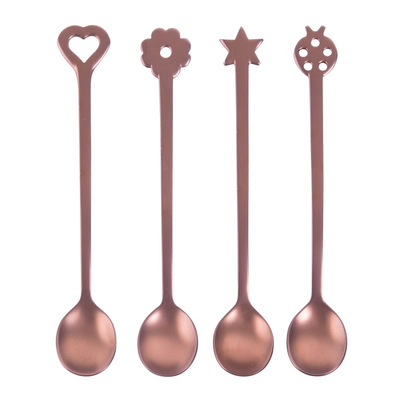 Sambonet Portafortuna Set 4 Party Spoons Pvd Copper