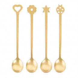 Sambonet Portafortuna Set 4 Party Spoons Pvd Gold