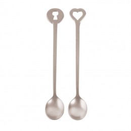 Sambonet Portafortuna Set 2 Party Spoons Antique Stainless Steel