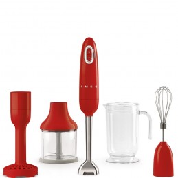 Smeg Hand Blender Red with Accessories HBF02RDEU