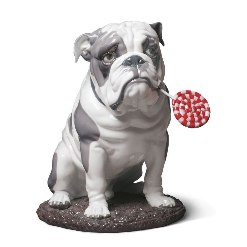 Lladrò Statua Bulldog con Lecca-Lecca 01009234