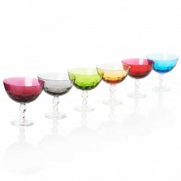 Saint Louis Bubbles Set 6 Coppe con Piede Colori Assortiti
