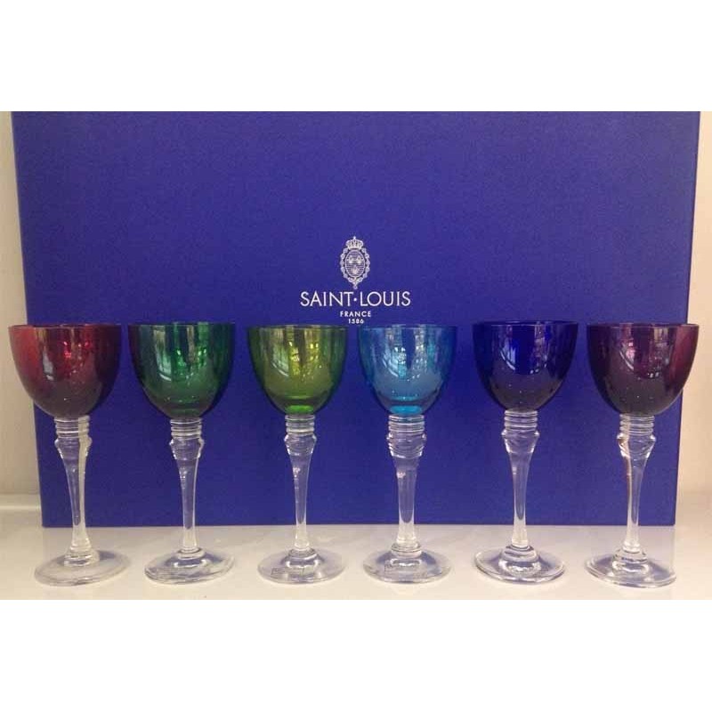 Saint Louis Grand Lieu Set 6 Bicchieri Roemer Colorati