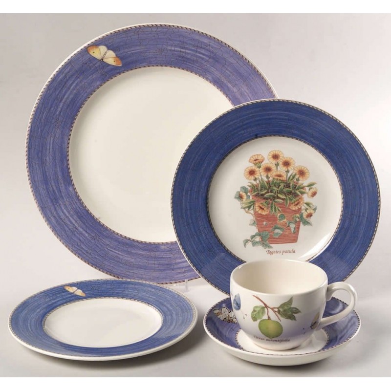 Wedgwood Sarah's Garden Servizio Piatti 18 Pz Blue