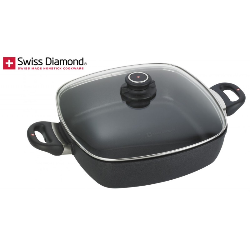 Swiss Diamond Non Stick Square Casserole 28 cm with Lid