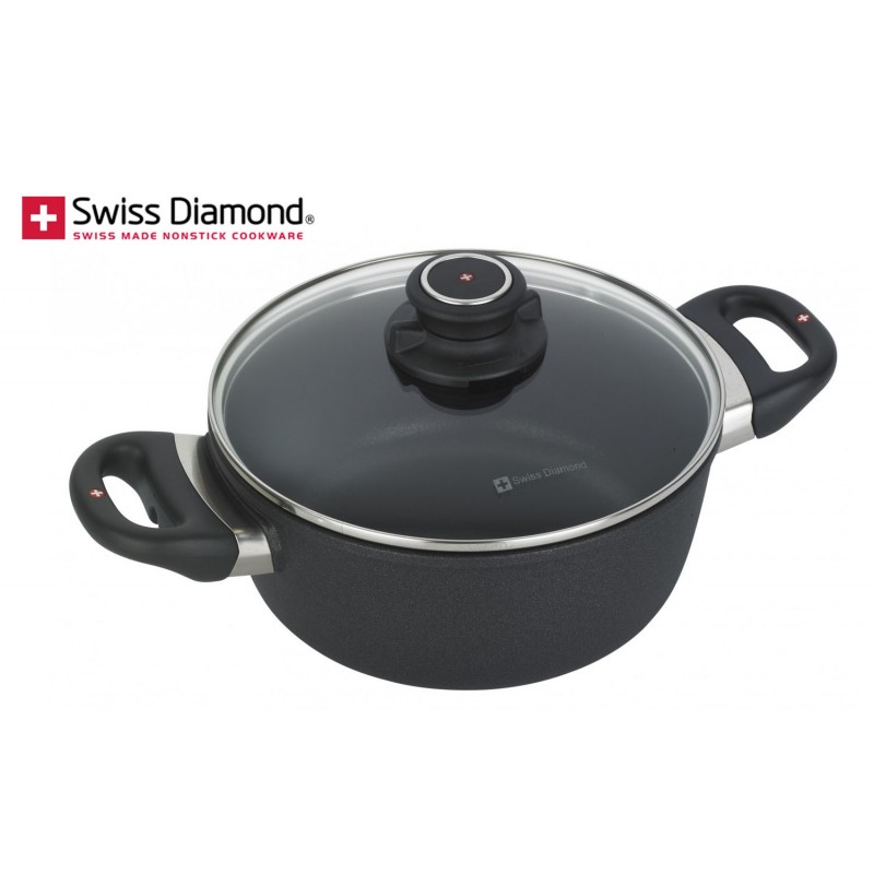 Swiss Diamond Tegame alto tondo 20 cm con coperchio SD-6820-D