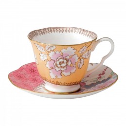 Wedgwood Butterfly Bloom Tazza Tè Gialla con Piattino