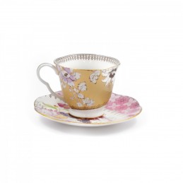 Wedgwood Butterfly Bloom Teacup and Saucer Yellow