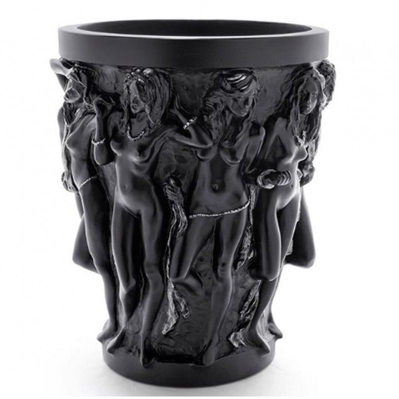 Lalique Bacchantes Small Vase Black Crystal Ref. 10648400