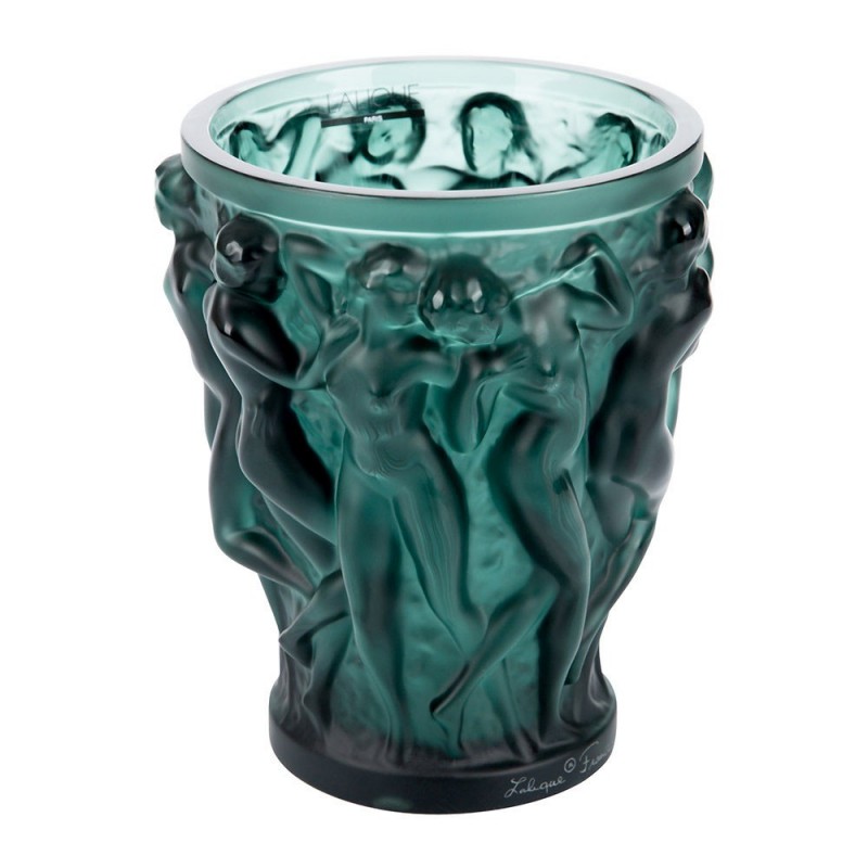 Lalique Vaso Bacchantes Piccolo Cristallo Verde Intenso Ref. 10547700