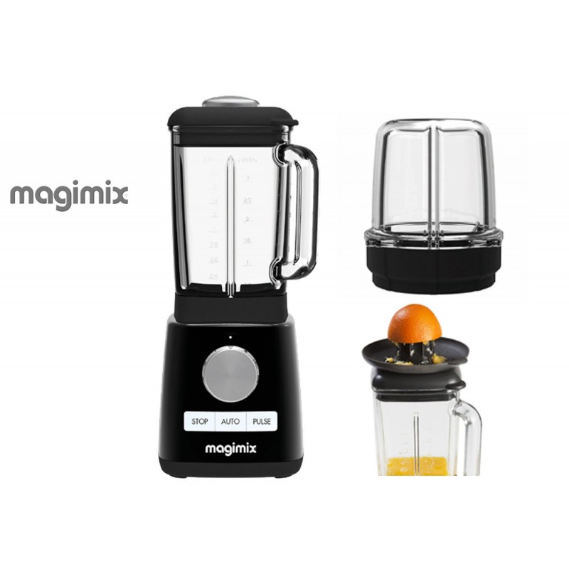 Magimix Power Blender Black with Citrus Press and Mill Attachment