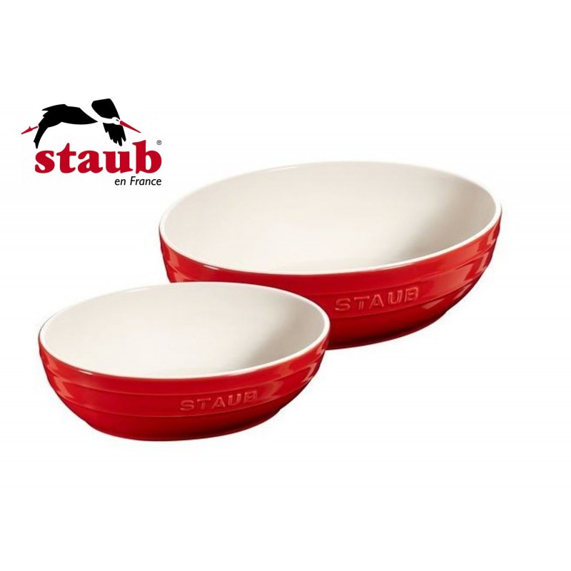Staub Ceramic Bowl Set 23 cm and 27 cm Cherry 40511-571-0