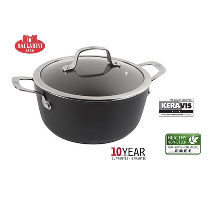 Ballarini Alba Pan 24 cm 2 Handles with Lid Non-stick 5 Layers