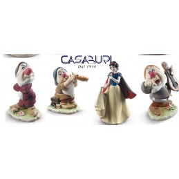 Lladro Disney Set Snow White with 3 Snow White Dwarfs Figurines