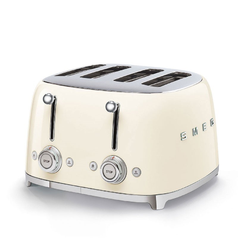 Smeg 4 Slice Toaster 4 large Slots Cream 50's Retro Style Aesthetic