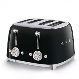 Smeg 4 Slice Toaster 4 large Slots Black 50's Retro Style Aesthetic