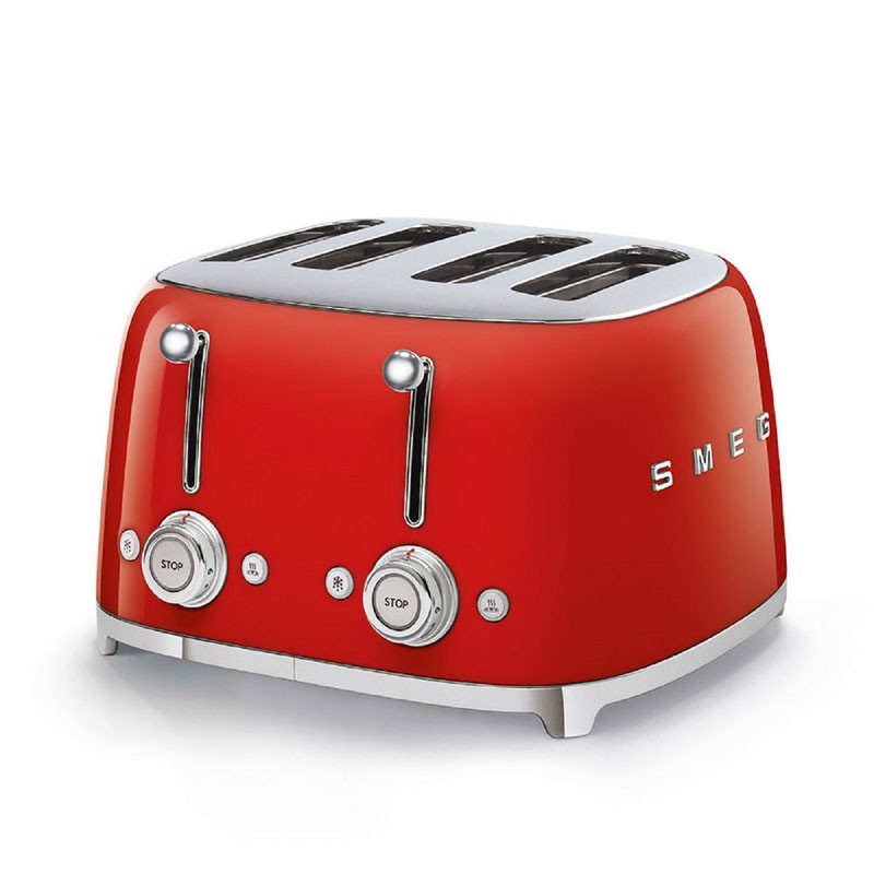 Smeg Tostapane 4 x 4 Fette Rosso Estetica Anni 50 TSF03RDEU