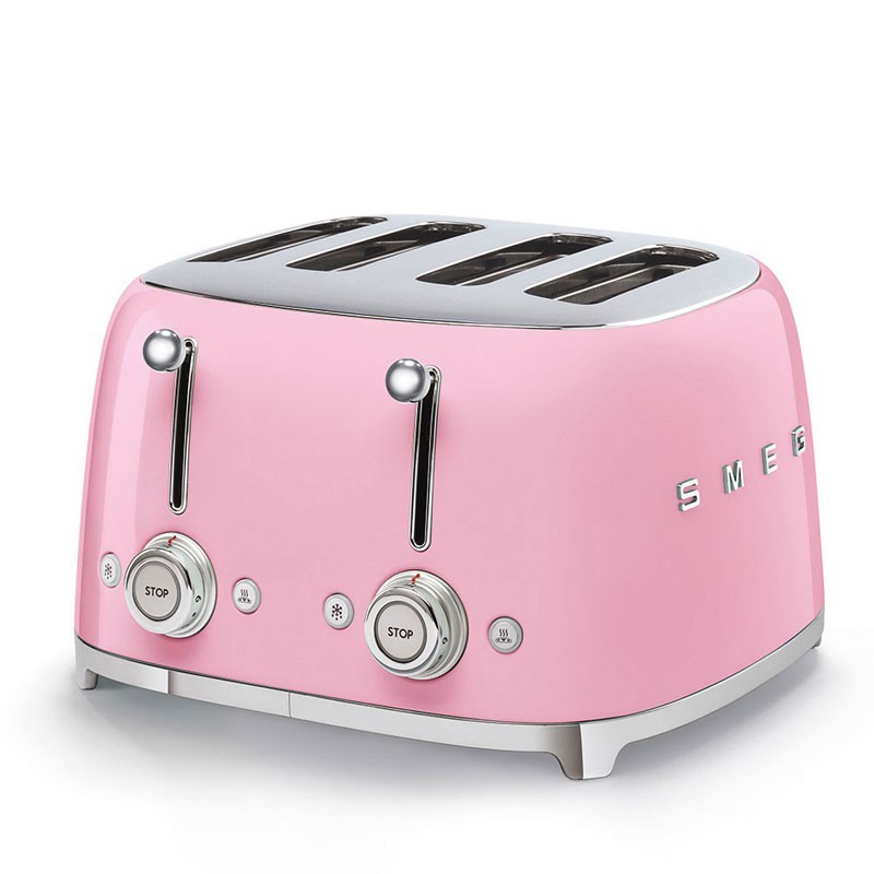 Smeg Tostapane 4 x 4 Fette Rosa Estetica Anni 50 TSF03PKEU