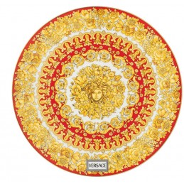 Versace Rosenthal Medusa Rhapsody Red Service Plate 33 cm
