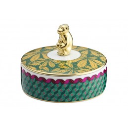 Richard Ginori Totem Monkey Round Box with Cover and Knob