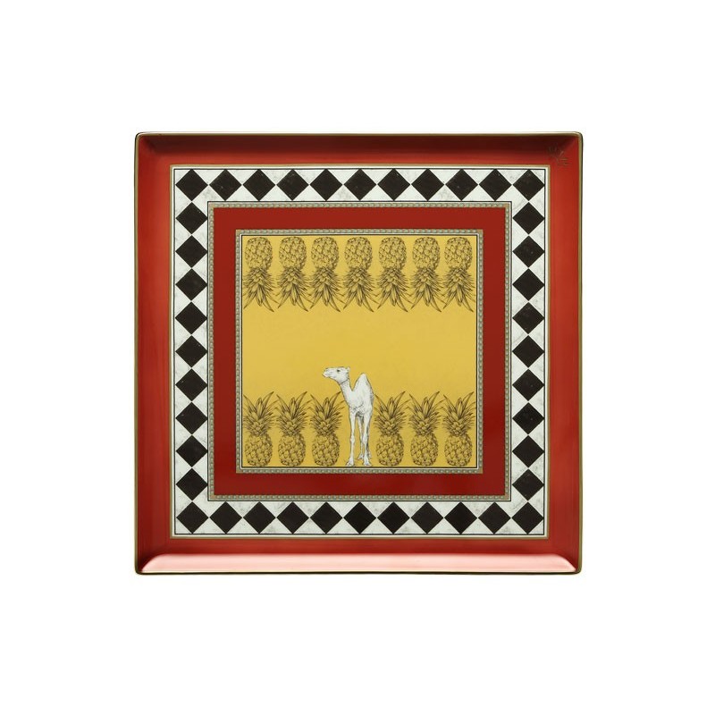 Richard Ginori Totem Piatto Svuotatasche Quadrato Cammello 30 cm