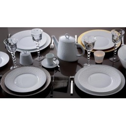 Bernardaud Ecume White Dinnerware Set 18 Pcs Limoges Porcelain