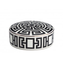 Richard Ginori Labirinto Nero Round Box 13 cm with Cover - 5 In