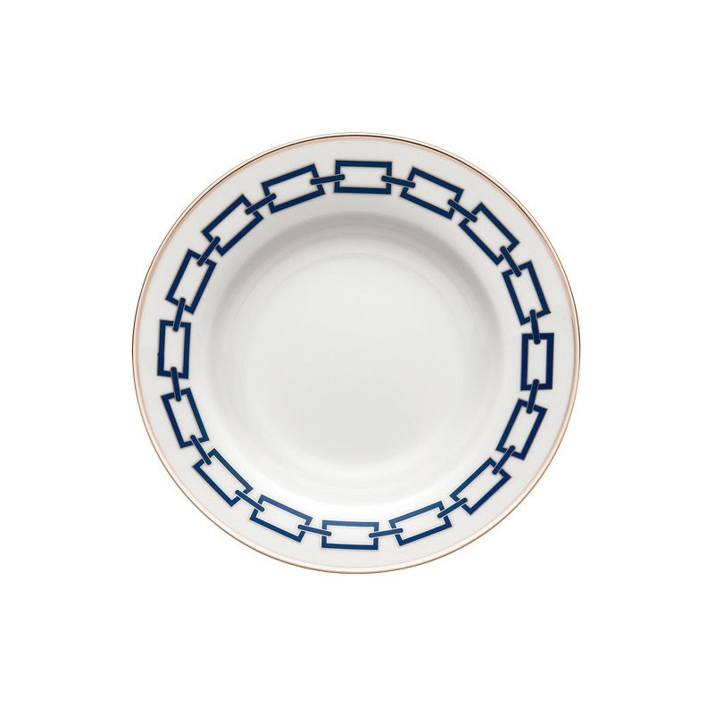 Richard Ginori Catene Zaffiro Soup Plate 24, 5 cm - 9 1/ 2 In