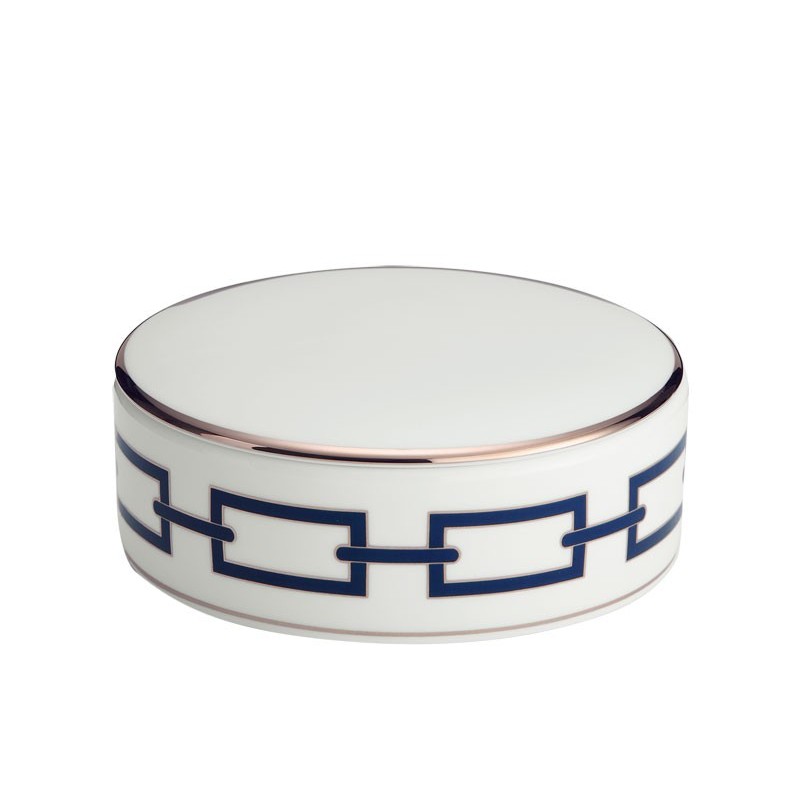 Richard Ginori Catene Zaffiro Round Box 13 cm - 5 In with Cover