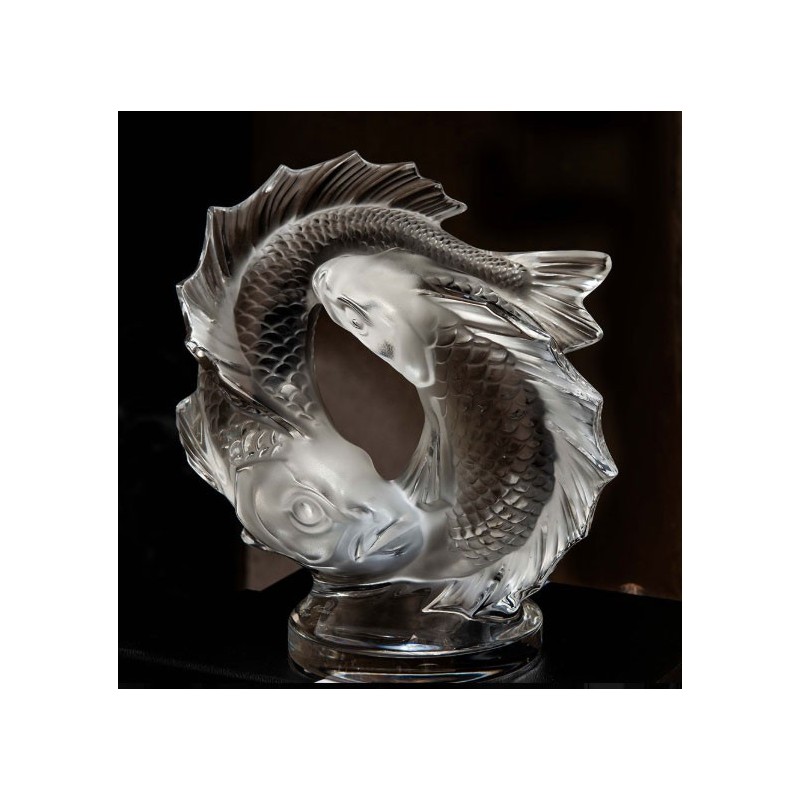Lalique Double Fish Small Sculpture Clear Crystal Ref. 10672800