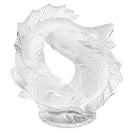 Lalique Double Fish Small Sculpture Clear Crystal Ref. 10672800
