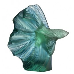 Lalique Pesce Combattente Scultura Piccola Cristallo Ref. 10672700