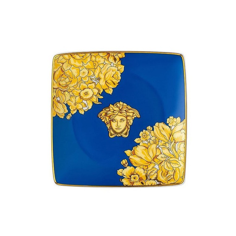 Versace Rosenthal Medusa Rhapsody Blue Bowl 12 cm Square Flat